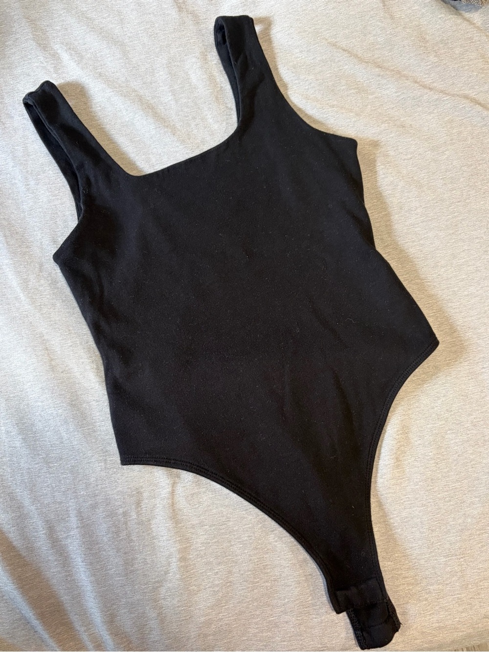 a new day Black Square Neck Tank Bodysuit